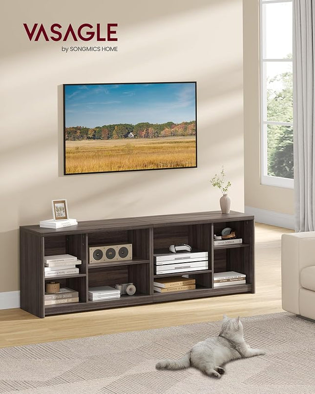 VASAGLE TV Stand for TVs up to 75 Inches, Entertainment Center with Storage Shelves, TV Console Table, Easy to Assemble, TV Cabinet for Living Room, Bedroom, Chestnut Brown ULTV112K01 - LeafyLoom