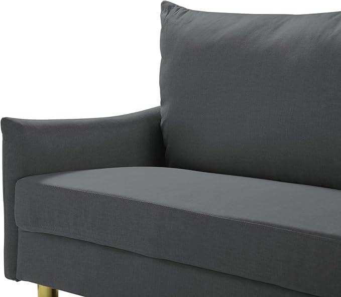 Modern Polyester Upholstered Sofa Loveseat Couch for Home Apartment Office Small Space Living Room, 66.9", Light Gray-605 - LeafyLoom