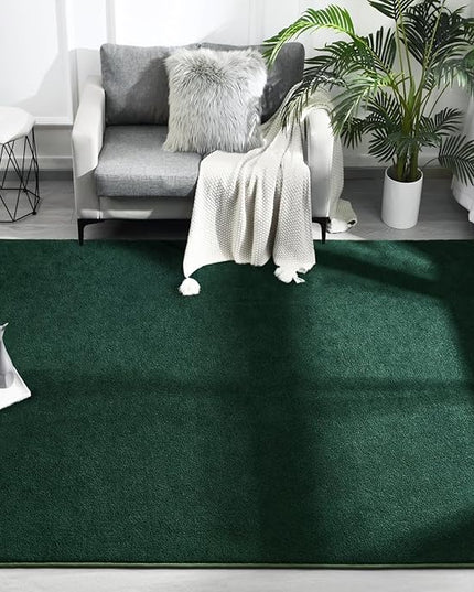 Area Rugs for Bedroom Living Room, 7x10 Dark Green Super Soft Comfy Thickened Memory-Foam Indoor Carpets, Modern Aesthetic Minimalist Carpet for Boys Girls Adults Apartment Nursery Home Décor - LeafyLoom