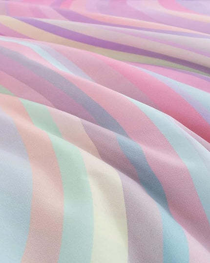 Btargot Super Soft 6 Pieces Gradient Wavy Line Comforter Set, Colorful Glitter Rainbow Star Pattern Bedding Set for Boys Girls Teens, Twin Pink Green - LeafyLoom