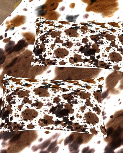 Tailor Shop Cow Print Comforter Sets Queen Size,Cow Print Bedding Set for Boys Teens Girls,Black White Queen Soft Microfiber Cowhide Bedding Set with 1 Comforter and 2 Pillowcases - LeafyLoom