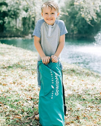 Baby Delight Go with Me Venture Portable Chair | Indoor and Outdoor | Sun Canopy | 3 Child Growth Stages | Teal - LeafyLoom