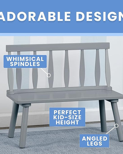 Delta Children Windsor Bench, Grey - LeafyLoom