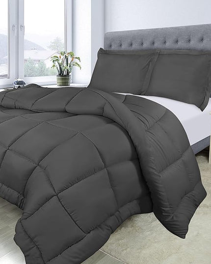 Utopia Bedding Queen Size Comforter Set with 2 Pillow Shams, Bedding Comforter Sets, Down Alternative Grey Comforter, Soft and Comfortable, Machine Washable - LeafyLoom