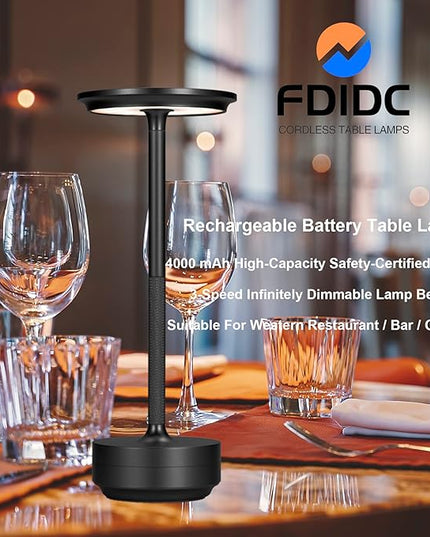 Cordless Table Lamps, LED Battery Powered Rechargeable Portable Touch Battery Operated lamp, Table Light Modern USB Lantern Bedside Lamp, Dining/Bedroom/Bar/Reading Lamp - LeafyLoom