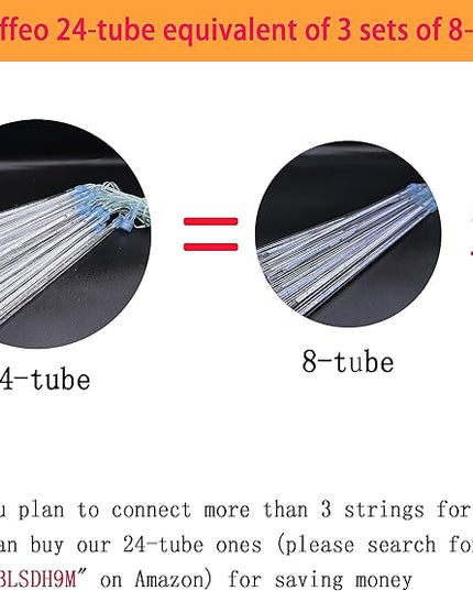 Kwaiffeo Icicle Christmas Lights Outdoor, Meteor Shower Lights 12 inch 8 Tube Cascading Lights for Xmas Tree Decor Wedding Party, Christmas Outdoor Decorations, UL Plug Multi Colored Kwaiffeo