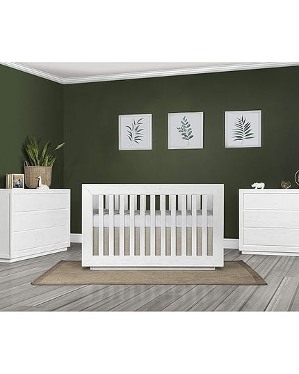 Dream On Me Evolur Maddox Modern Crib, Weathered White - LeafyLoom