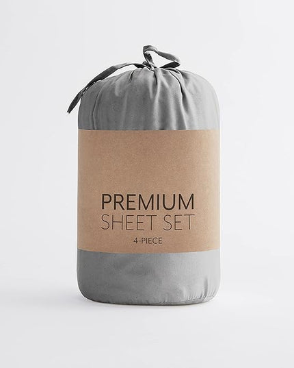 Linen Market Bed Sheets for Twin Size Bed (Gray) - Sleep Better Than Ever with These Soft and Cooling Twin Sheets - Deep Pocket Fits 16" Thick Beds - 3 Piece Twin Sheet Set - LeafyLoom