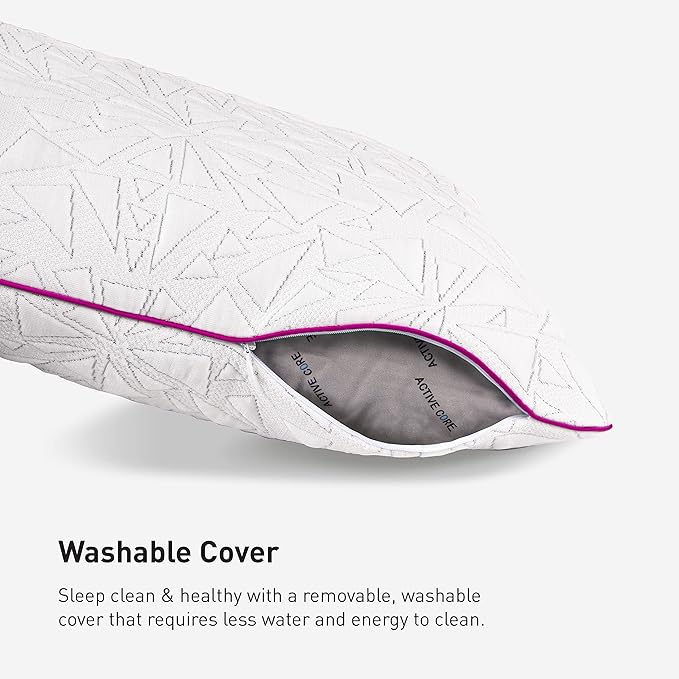 Bedgear Storm Performance Pillow - Size 0.0 - Cooling Pillow for Hot Sleepers - Medium Firmness Bed Pillow for All Sleep Positions - Hypoallergenic, Washable Removable Cover - 20" W x 26" L x 4.75" H - LeafyLoom