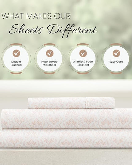 Linen Market 3 Piece Twin Bedding Sheet Set (Pink Classic) - Sleep Better Than Ever with These Ultra-Soft & Cooling Bed Sheets for Your Twin Size Bed - Deep Pocket Fits 16" Mattress - LeafyLoom