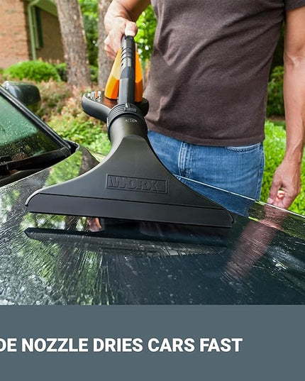 Worx 20V Cordless Leaf Blower WG545.1, Up to 120 MPH Air Speed, Long Nozzle Design for Narrow Spaces, Ideal for Indoor and Outdoor Cleaning, 9x Cleaning Attachments, Battery and Charger Included - LeafyLoom