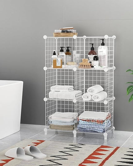 HOMIDEC Closet Organizers and Storage, 12 Storage Cubes, Wire Cube Storage DIY Room Storage Shelf for Garment Racks, Closet, Wardrobe - LeafyLoom