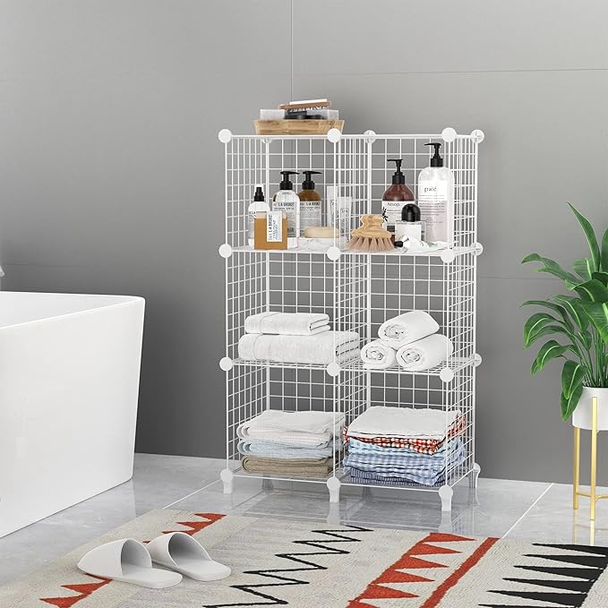 HOMIDEC Closet Organizers and Storage, 12 Storage Cubes, Wire Cube Storage DIY Room Storage Shelf for Garment Racks, Closet, Wardrobe - LeafyLoom