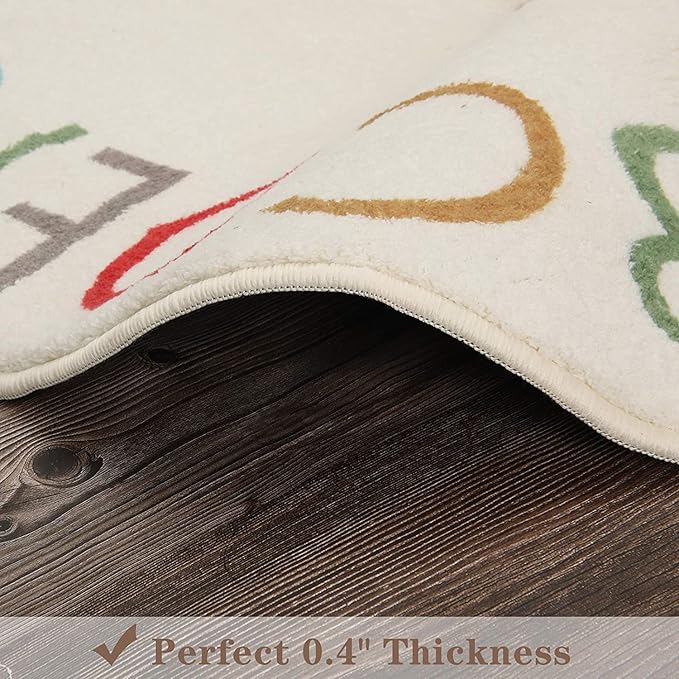 Topotdor Rainbow Round Kids Play Rug Alphabet Nursery Area Rug Extra Large Soft Crawling Play Mat for Children Toddlers Bedroom (71 inch, Multi Color) - LeafyLoom