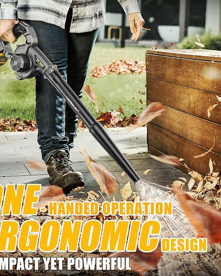 LIVOWALNY Lightweight Battery Leaf Blower: Cordless Battery Operated Blower for Dewalt 20v Battery - Electric Leaf Blowers & Vacuum 2-in-1 with 3 Speed Mode for Yard Driveway Patio Garage Sidewalk - LeafyLoom