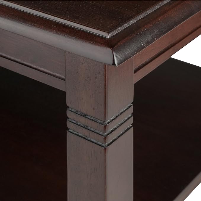 Winsome Nolan 18.03-inch x 37-inch x 21.02-inch Composite Wood Coffee Table, Cappuccino (40237) - LeafyLoom