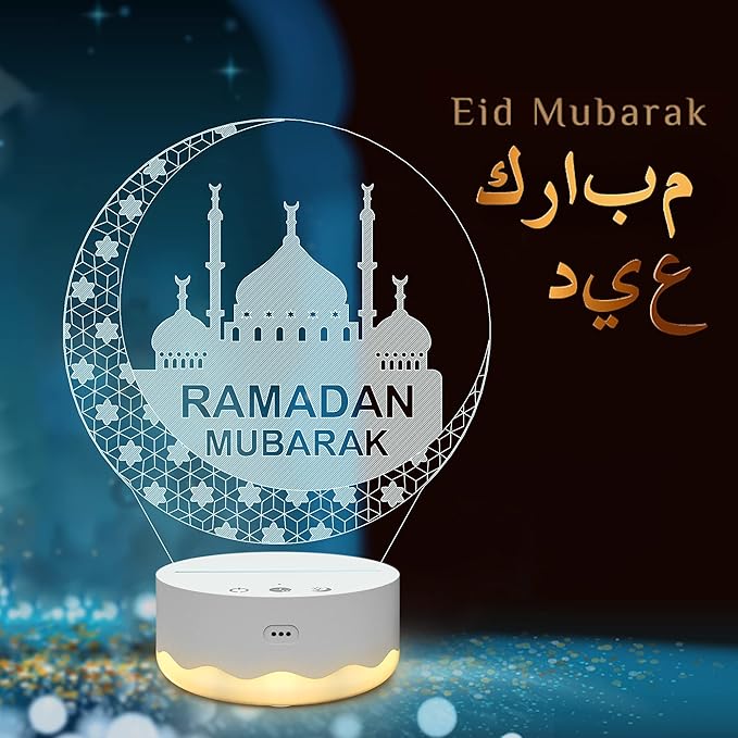 Ramadan Mubarak Decorations for Home, Islam Eid Ramadan Light LED with Remote 16 Color Flashing, Ramadan Gifts for Home Bedroom Decor Believers Family Friends Muslims - LeafyLoom