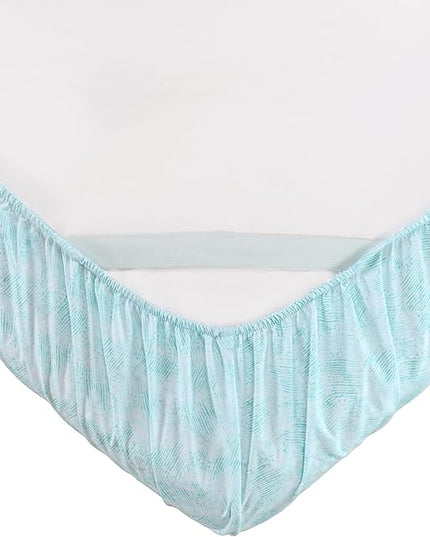 Elegant Comfort Softest and Coziest 6-Piece Sheet Set - 1500 Premium Hotel Quality Microfiber - Deep Pocket, Wrinkle Resistant 6-Piece Wave Pattern Bed Sheet Set, California King, Wave Aqua - LeafyLoom