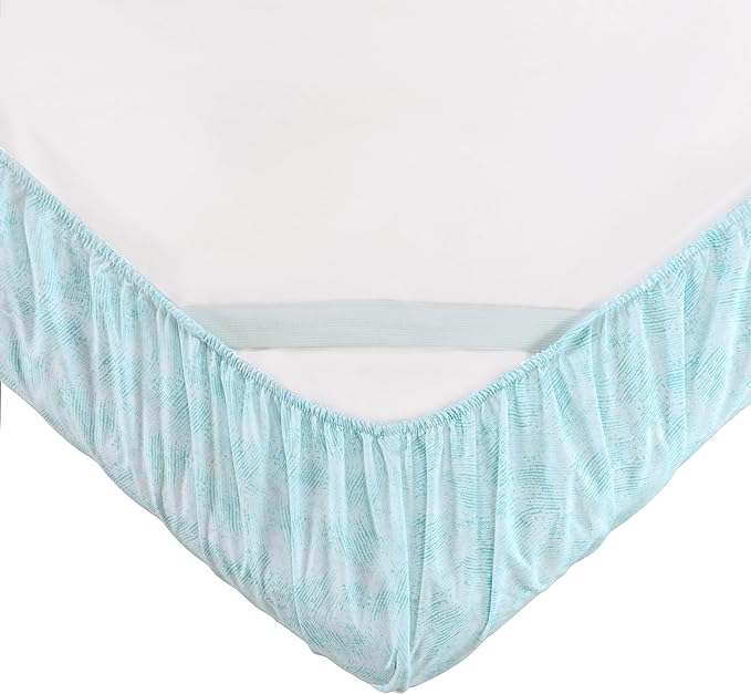 Elegant Comfort Softest and Coziest 6-Piece Sheet Set - 1500 Premium Hotel Quality Microfiber - Deep Pocket, Wrinkle Resistant 6-Piece Wave Pattern Bed Sheet Set, Twin XL, Wave Aqua - LeafyLoom
