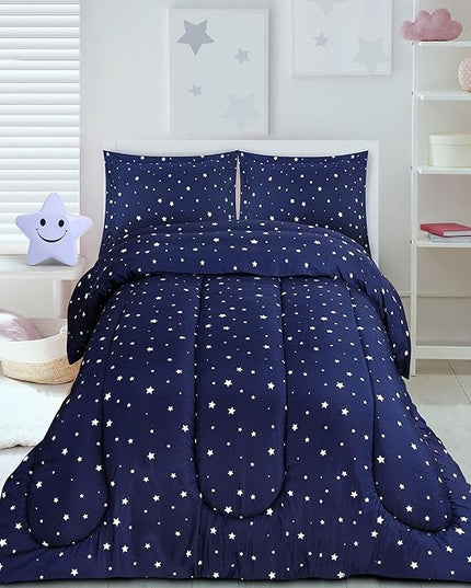 Utopia Bedding All Season Star Comforter Set with 2 Pillow Cases, 3 Piece Soft Brushed Microfiber Kids Bedding Set for Boys/Girls, Machine Washable (Twin) - LeafyLoom