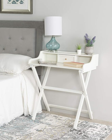Linon Home Décor Mable White Folding Desk - LeafyLoom