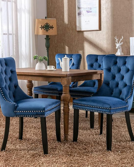 NicBex Haerin-SD-00098-LWJ Dining Chairs, 25.5"x19.7"x37.4", Blue - LeafyLoom