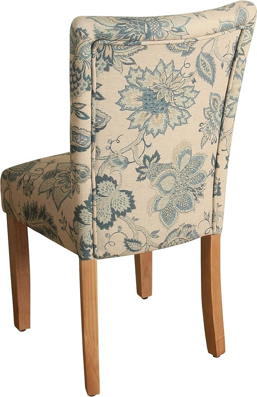 HomePop Parsons Classic Upholstered Accent Dining Chair, Set of 2, Blue Jacobean - LeafyLoom