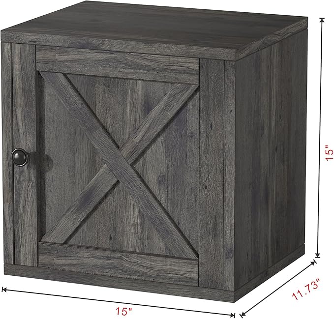 Magic DIY Cube Storage Organizer Stackable Cubes for Home Books Clothes Toy -Modular Cubby Storage System -Office Cubical -Bookcase Closet (French Oak,Door Cube) - LeafyLoom