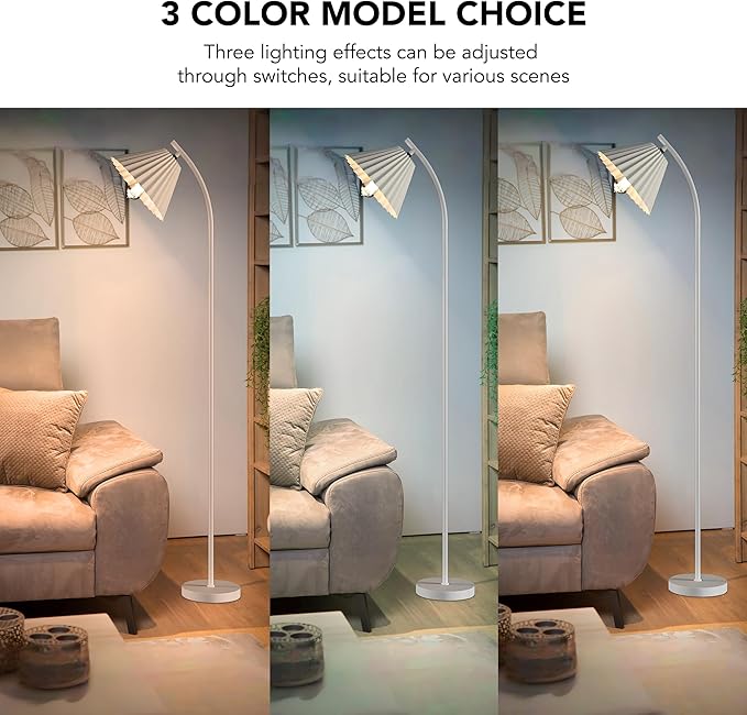 Floor Lamp for Living Room, Reading Lamps Floor Standing Home Decor, Modern Floor Lamp for Bedroom, Standing Lamps for Living Room, Adjustable Floor Lamp, 1000 Lumens Led Bulb Included - LeafyLoom