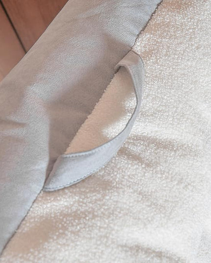 Big Joe Roma Kid's Bean Bag Chair, Oat Sherpa and Graphite, Vegan Suede, 2 feet - LeafyLoom