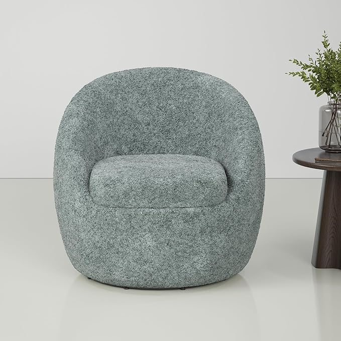 Farini Swivel Accent Chair,Swivel Barrel Chair, Comfy Oversized Round Accent Chair for Living Room Bedroom(Light Green) - LeafyLoom