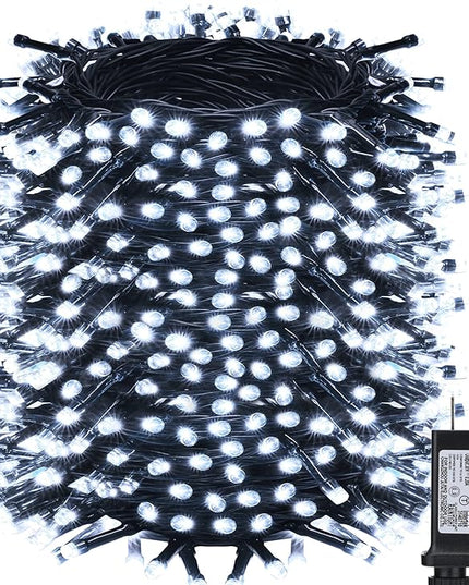 Toodour Christmas Lights Outdoor, 213ft 600 LED Christmas String Lights, 8 Modes, Timer, Waterproof Christmas Fairy Twinkle Lights for Home Garden Yard Wedding Party Tree Xmas Decors - Cool White Toodour