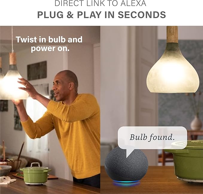 Sengled Alexa Light Bulb, S1 Auto Pairing with Alexa Devices, Warm Light Bulbs, Smart Light Bulbs that Work with Alexa, Bluetooth Mesh Smart Home Lighting, E26 60W Equivalent, 800LM, 2-Pack Sengled