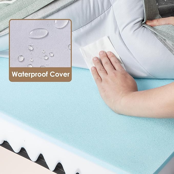 EHEYCIGA Orthopedic Dog Beds for Large Dogs, Waterproof Memory Foam Large Dog Bed with Sides, Non-Slip Bottom and Egg-Crate Foam Large Dog Couch Bed with Washable Removable Cover, Greyish Green EHEYCIGA