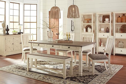 Signature Design by Ashley Bolanburg 20" Upholstered Dining Room Chair, Set of 2, Antique White - LeafyLoom