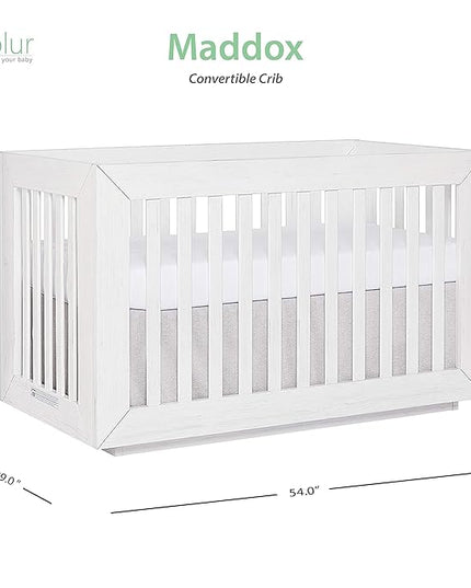 Dream On Me Evolur Maddox Modern Crib, Weathered White - LeafyLoom