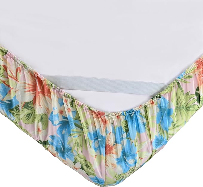 Elegant Comfort Softest and Coziest 6-Piece Sheet Set - 1500 Premium Hotel Quality Microfiber - Deep Pocket, Wrinkle Resistant 6-Piece Floral Magnolia Pattern Bed Sheet Set, Full, Magnolia - LeafyLoom