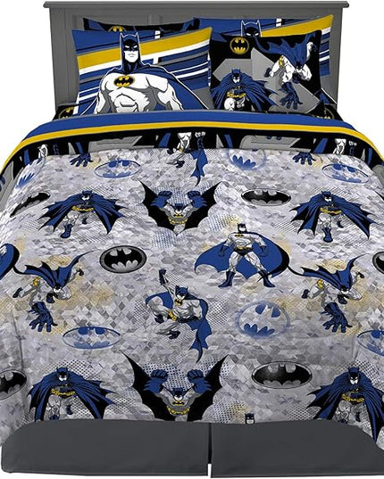 Franco Kids Bedding Super Soft Comforter and Sheet Set with Sham, 7 Piece Full Size, Batman - LeafyLoom