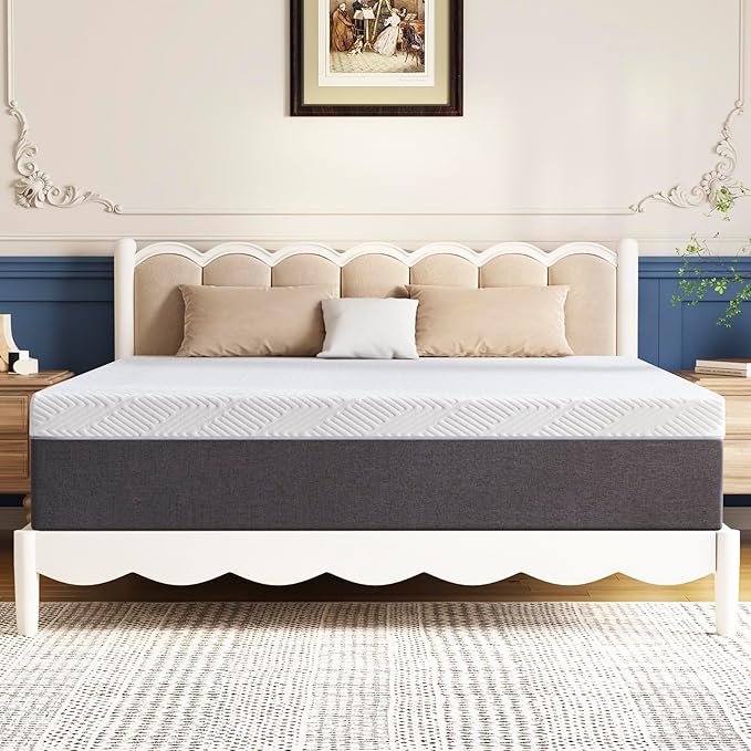 Full Mattress 14 inch No Fiberglass Gel Memory Foam Full Size Mattress in a Box of Foams and Fabric for Cooling Pressure Relief Sleep, 75" X 54" X 14", Medium, Firm - LeafyLoom