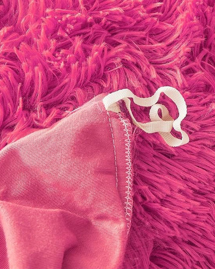 FOPPA Hot pink fluffy Comforter Cover Set king- Ultra Soft fluffy hot pink Bedding Sets 3 Pieces (1 Duvet Cover + 2 Pillow case) hot pink fluffy bed set (Hot pink, King) - LeafyLoom