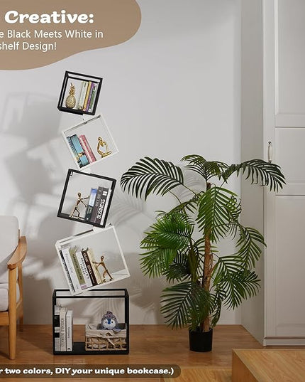 Bookshelf 2024 NEW, 5-Tier Bookshelves, 67" Tall White Bookshelf, Book Shelf, Bookcase, Modern Bookshelf, Storage Shelf for CDs/Books/Collections, Display Shelf for Livingroom, Bedroom, Office - LeafyLoom