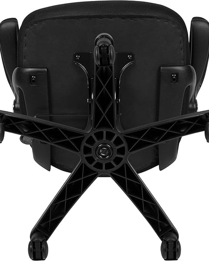 Flash Furniture Porter High Back Black Mesh Ergonomic Swivel Office Chair with Black Frame and Flip-up Arms - LeafyLoom