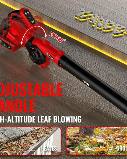Leaf Blower, Cordless Leaf Blower for Milwaukee M18 Battery, 3 Speed Modes Up to 200MPH, 270° Rotatable Electric Leaf Blower with 4 Blowing Nozzles for Lawn Care and Yard(Battery Not Included) - LeafyLoom