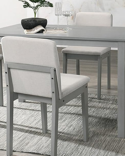NicBex Dining Table Set for 4 Kitchen Table Set 5Pc Dining Room Set Dining Table 4 Chairs Fabric Chair Seat Kitchen Breakfast Dining Room Furniture for Living Room, Gray+Beige - LeafyLoom