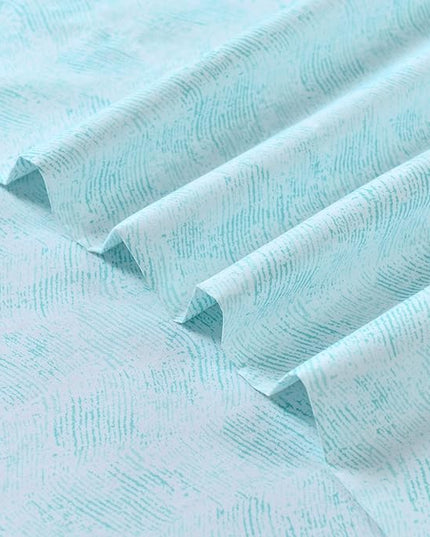 Elegant Comfort Softest and Coziest 6-Piece Sheet Set - 1500 Premium Hotel Quality Microfiber - Deep Pocket, Wrinkle Resistant 6-Piece Wave Pattern Bed Sheet Set, California King, Wave Aqua - LeafyLoom