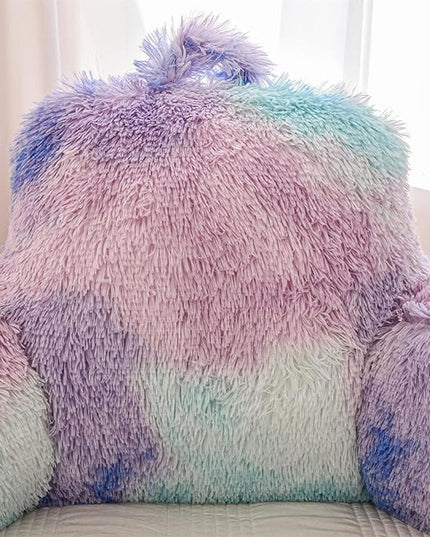 Aimuan Reading Pillow Bed Rest Wedge Large Adult Backrest Pillow with Arms Back Support for Sitting Up in Bed Cushion Incline Rest Sleeping Snoring Pillow, Blue-Purple, Large - LeafyLoom