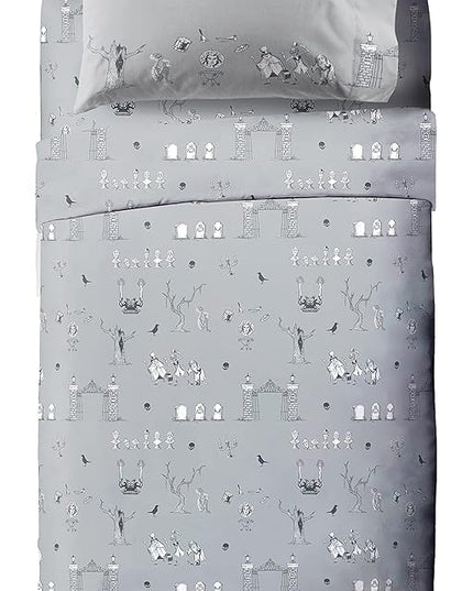 Jay Franco Disney Haunted Mansion Happy Haunts Damask 7 Piece Full Bed Set - includes Reversible Comforter & Sheet Set - Super Soft Fade Resistant Microfiber - (Official Disney Product) - LeafyLoom