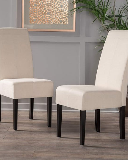 Christopher Knight Home Pertica Linen Dining Chairs, 2-Pcs Set, Natural - LeafyLoom