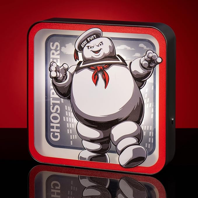 Numskull NS4833 Ghostbusters Stay Puft Acrylic Logo Desk Lamp - LeafyLoom