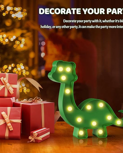 Green Dinosaur Party Decorations, Dinosaur Room Decor, Battery Powered Dinosaur Light, Dinosaur Wall Decor, Dinosaur Birthday Decorations - LeafyLoom
